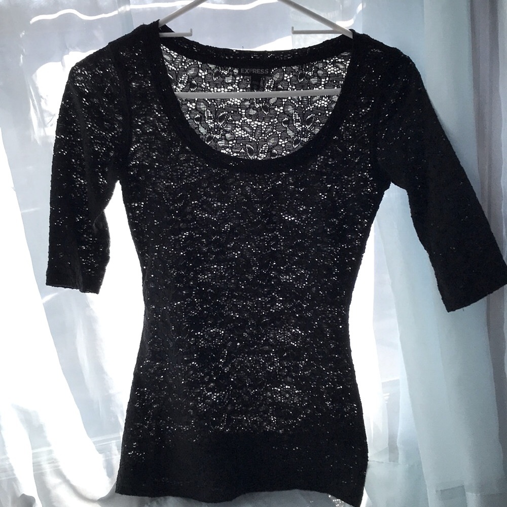 Express black lace top